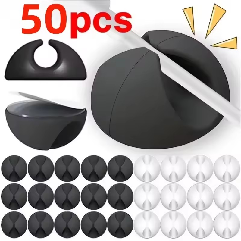 Desk Cable Organizer - 5/50Pcs Mini Cable Winder Organizer USB