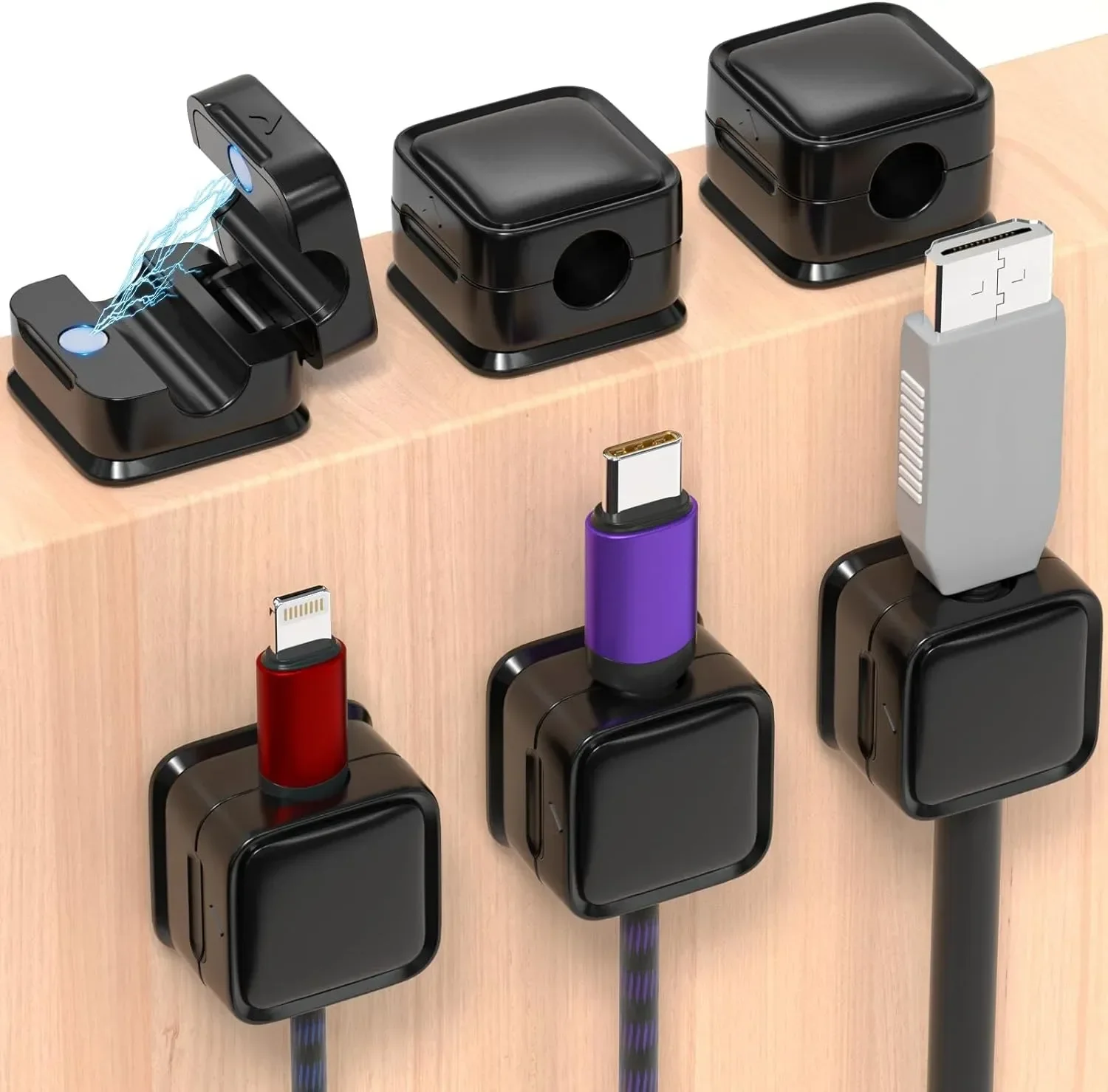 Desk Cable Organizer - Mini Cable Organizer Holder Magnetic Cable