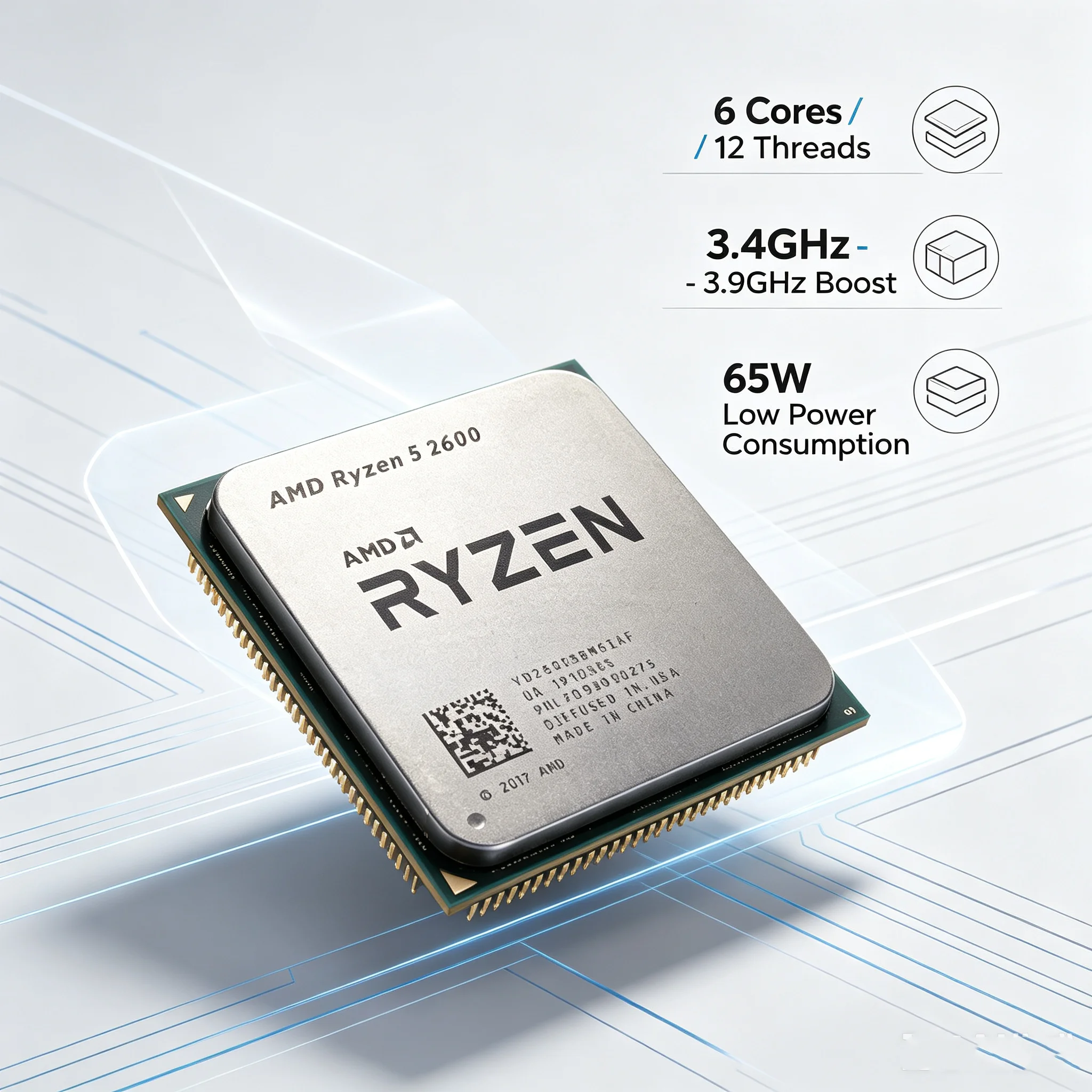 AMD Ryzen 5 2600 Gaming CPU 6  - đánh giá và giá Pc Gaming Build Up
