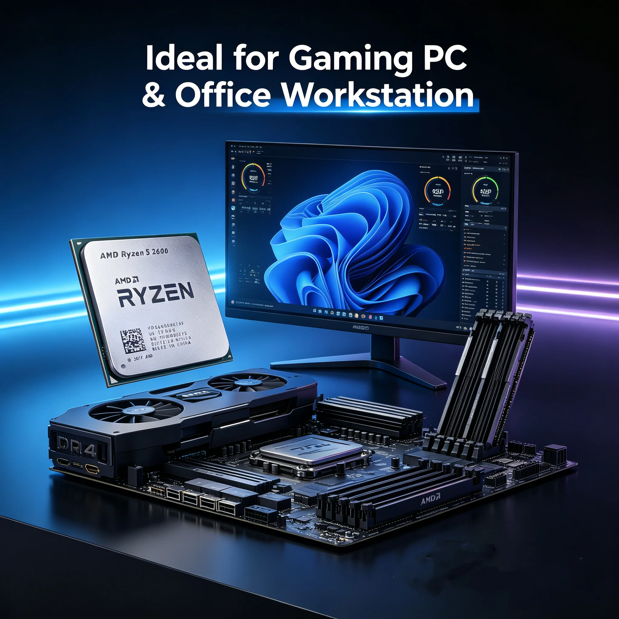 AMD Ryzen 5 2600 Gaming CPU 6  - đánh giá và giá Pc Gaming Build Up