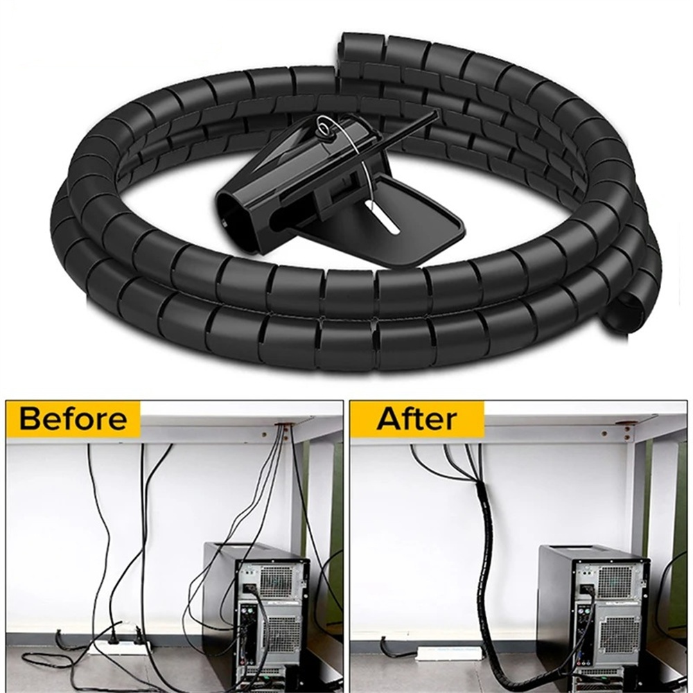 2M Flexible Spiral Cable Organ - đánh giá và giá Desk Cable Organizer