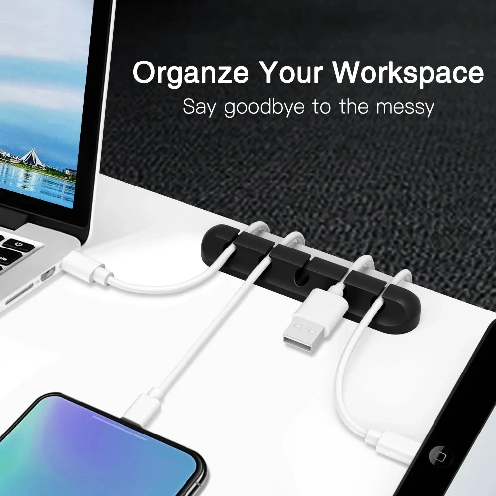 Silicone USB Cable Organizer U - đánh giá và giá Desk Cable Organizer